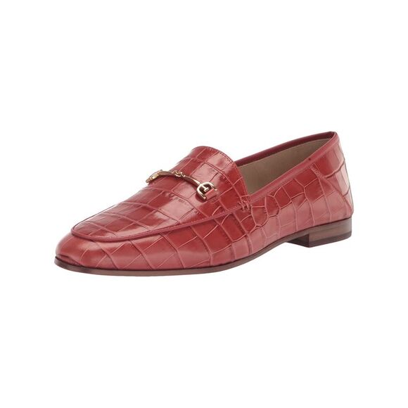NWT SAM EDELMAN Womens Red Horsebit Loraine Slip On Leather Loafers 9.5 M - Picture 1 of 5